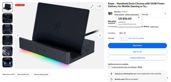 [eBay] Razer Handheld Dock Chroma ($36/무료)